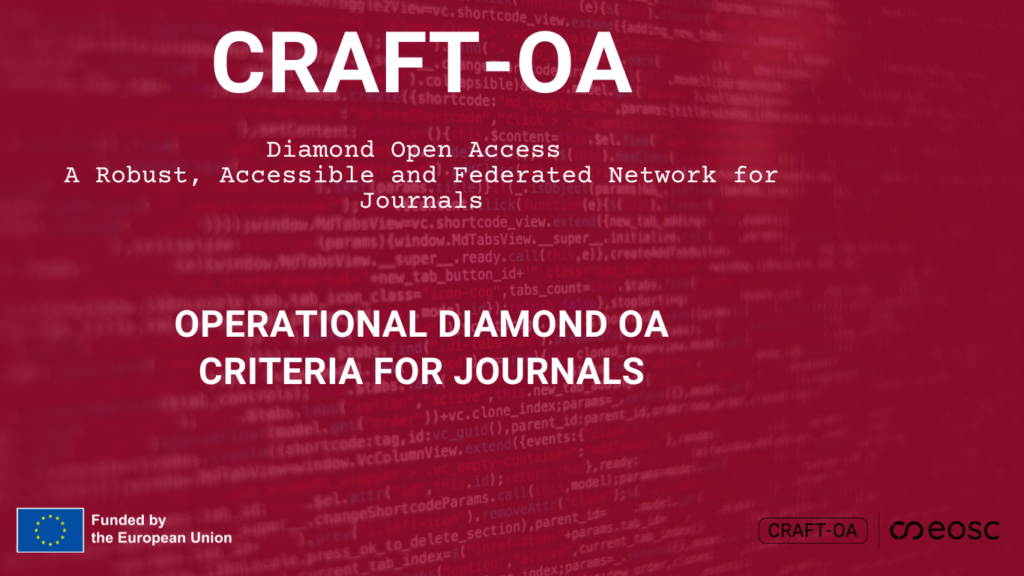 Operational Diamond OA criteria for journals