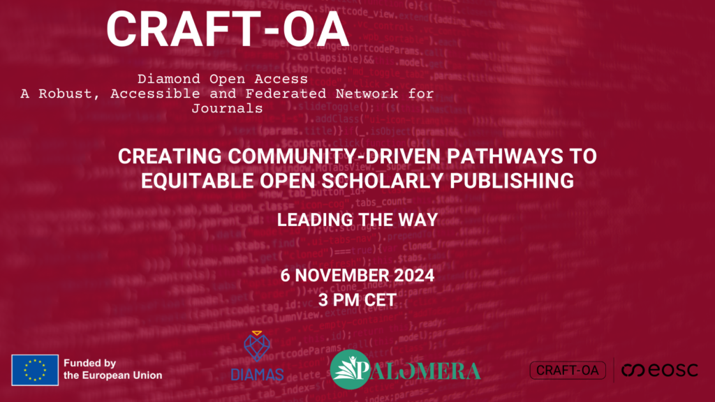 Creating community-driven pathways to equitable open scholarly publishing. Leading the way. 6th Nov 2024, 3 PM